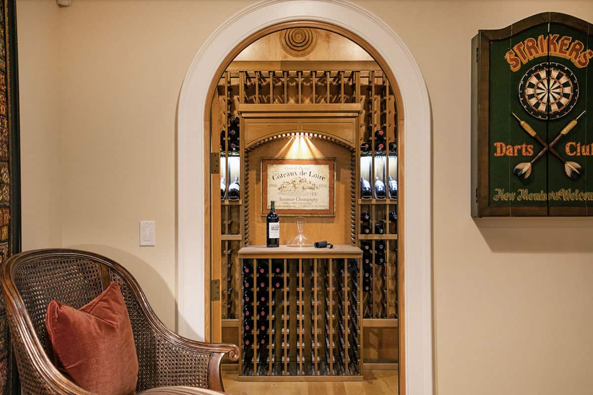 traditional style wine room