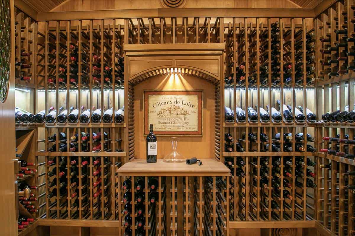 traditional style wine room