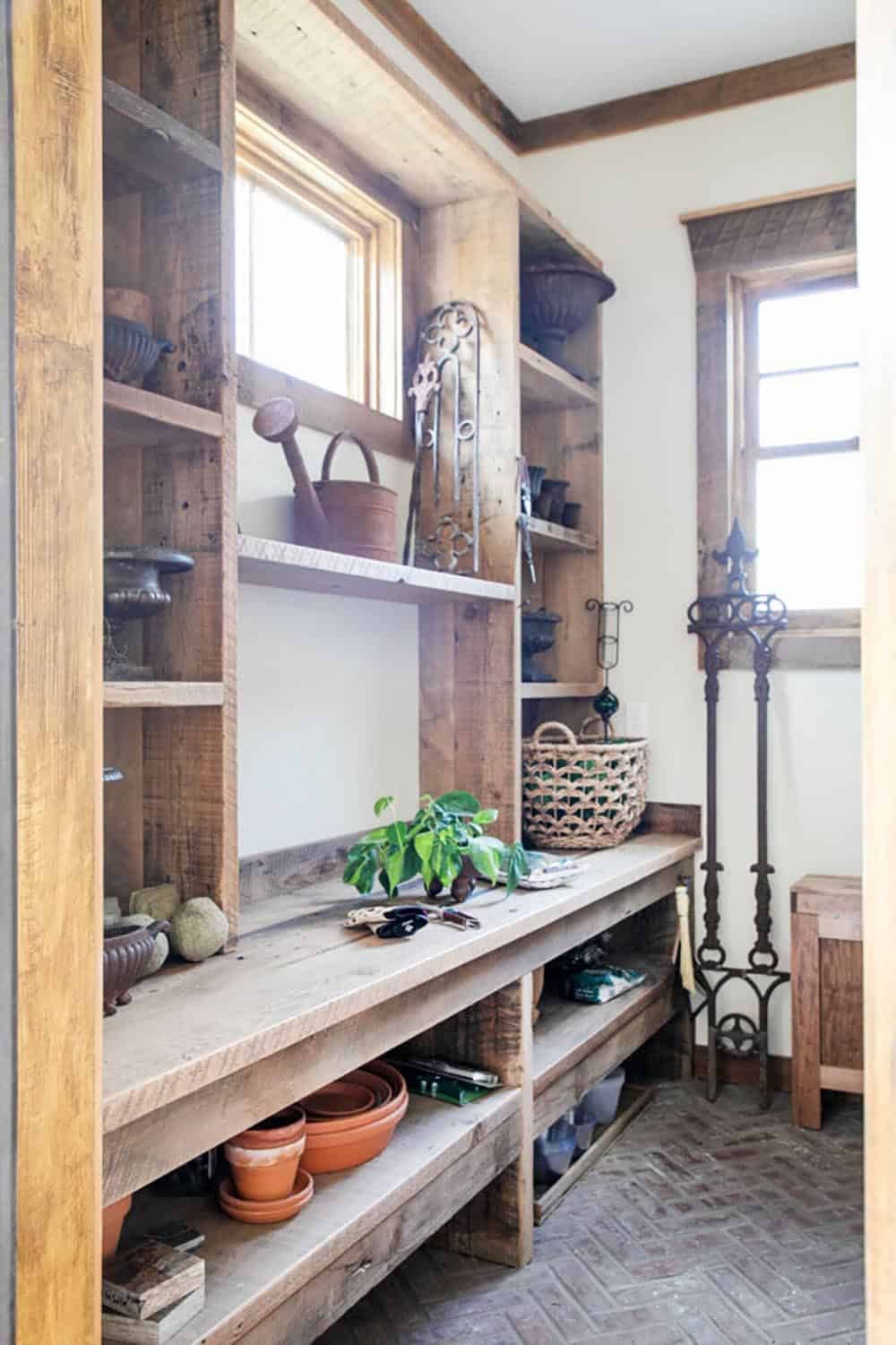traditional style potting shed