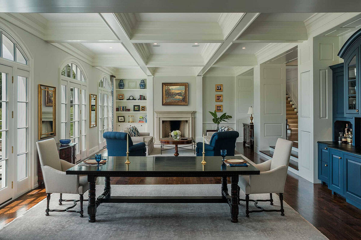 traditional living and dining room