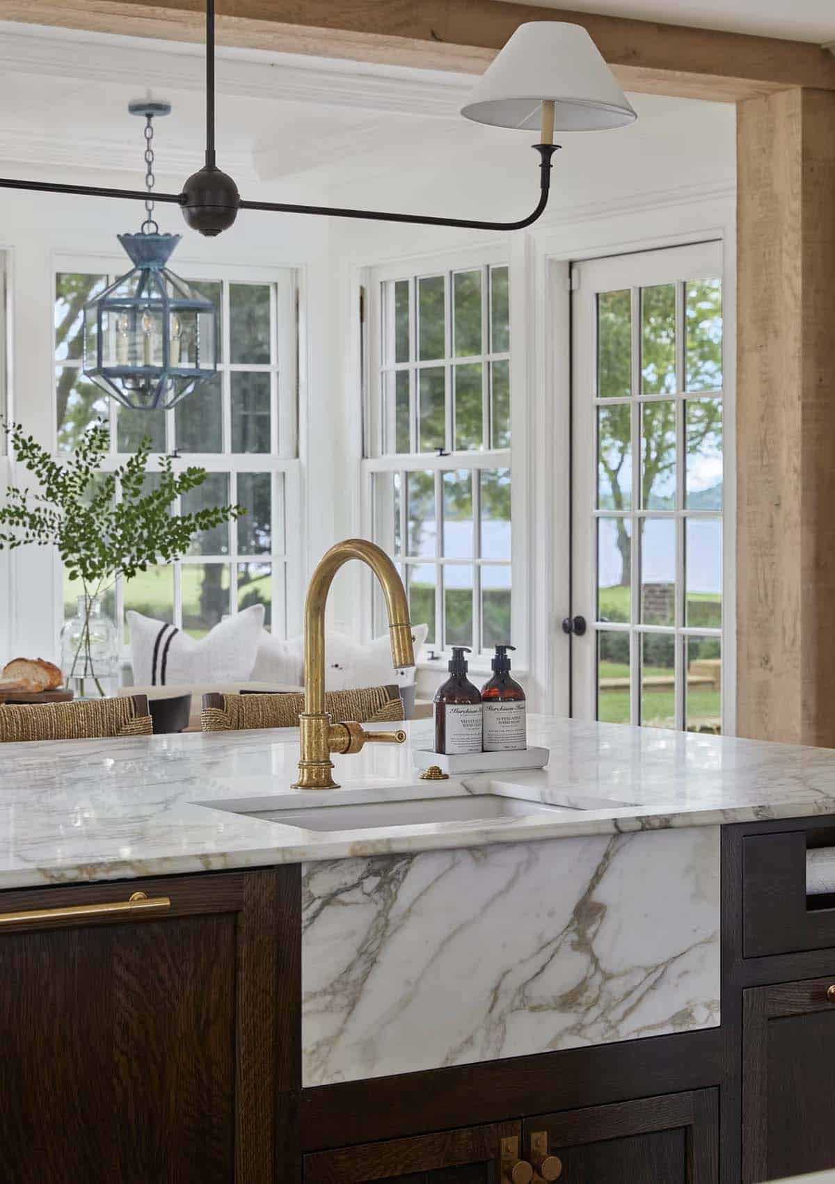 contemporary kitchen island detail with a sink