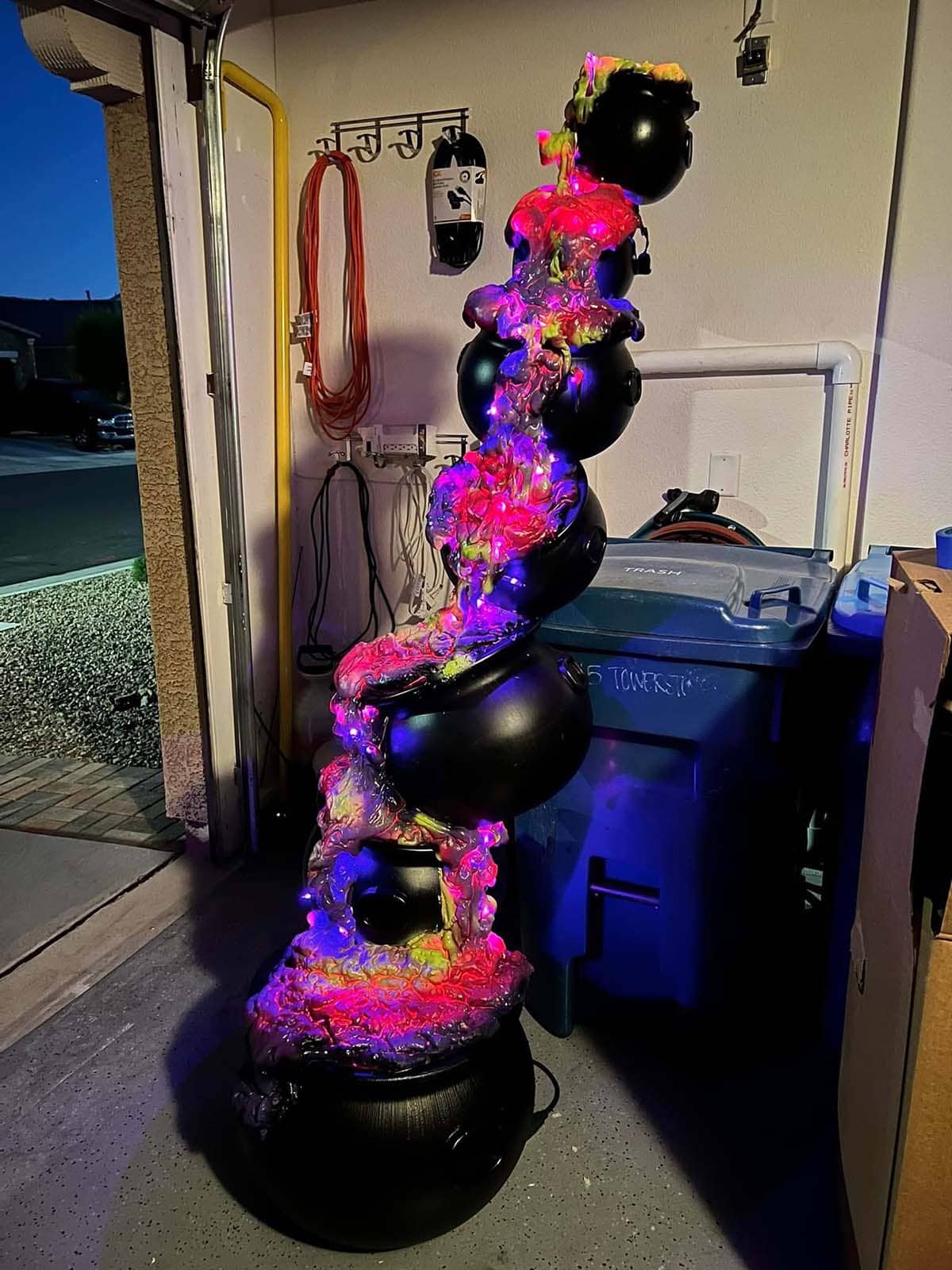 halloween stacked cauldrons