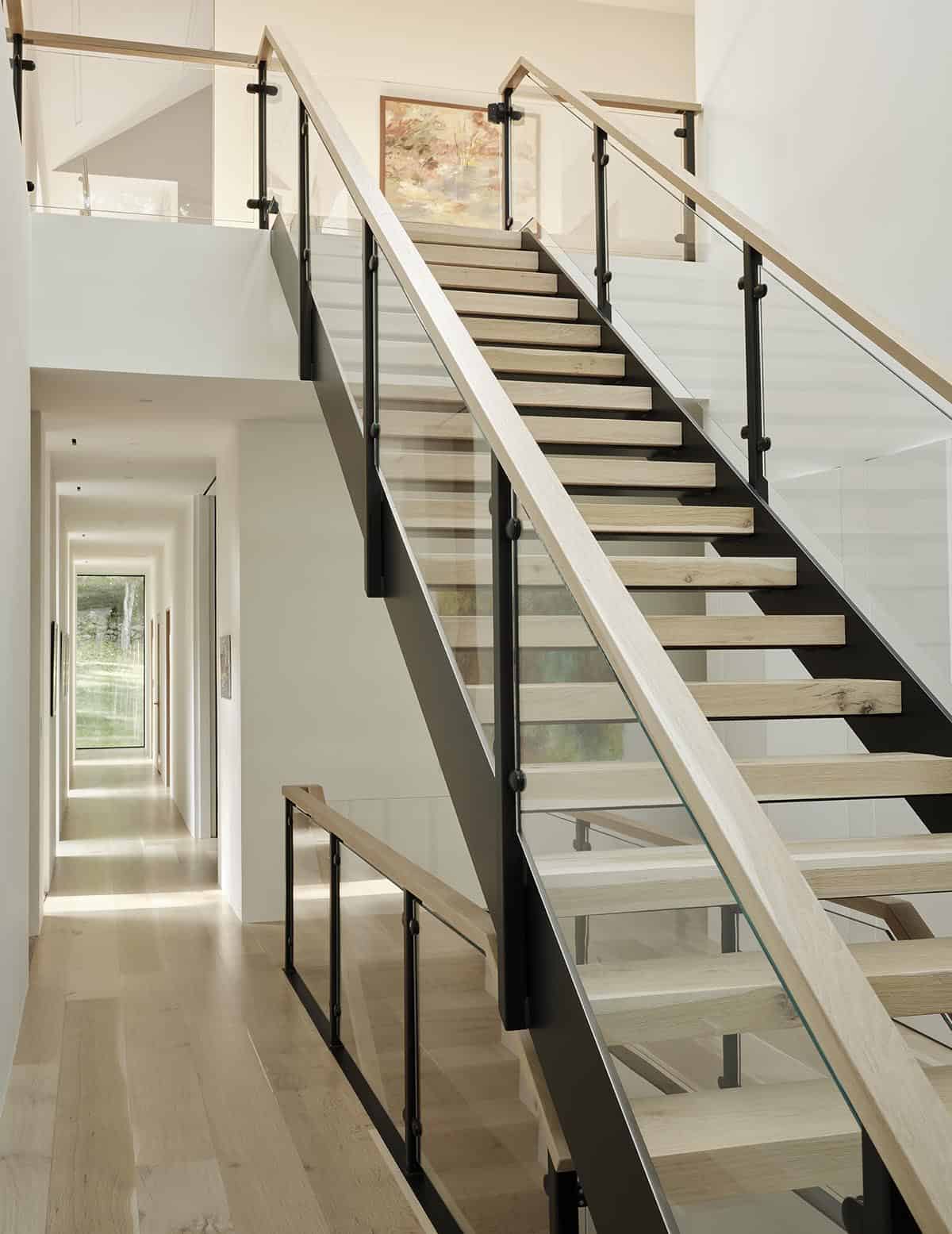 contemporary home entry with a staircase