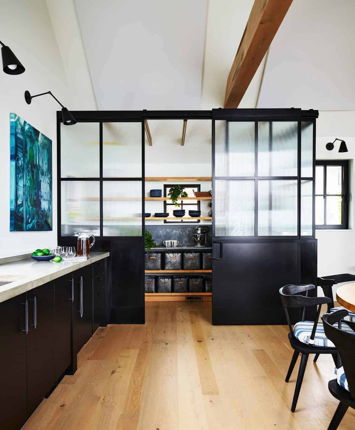 coastal modern farmhouse kitchen and dining room