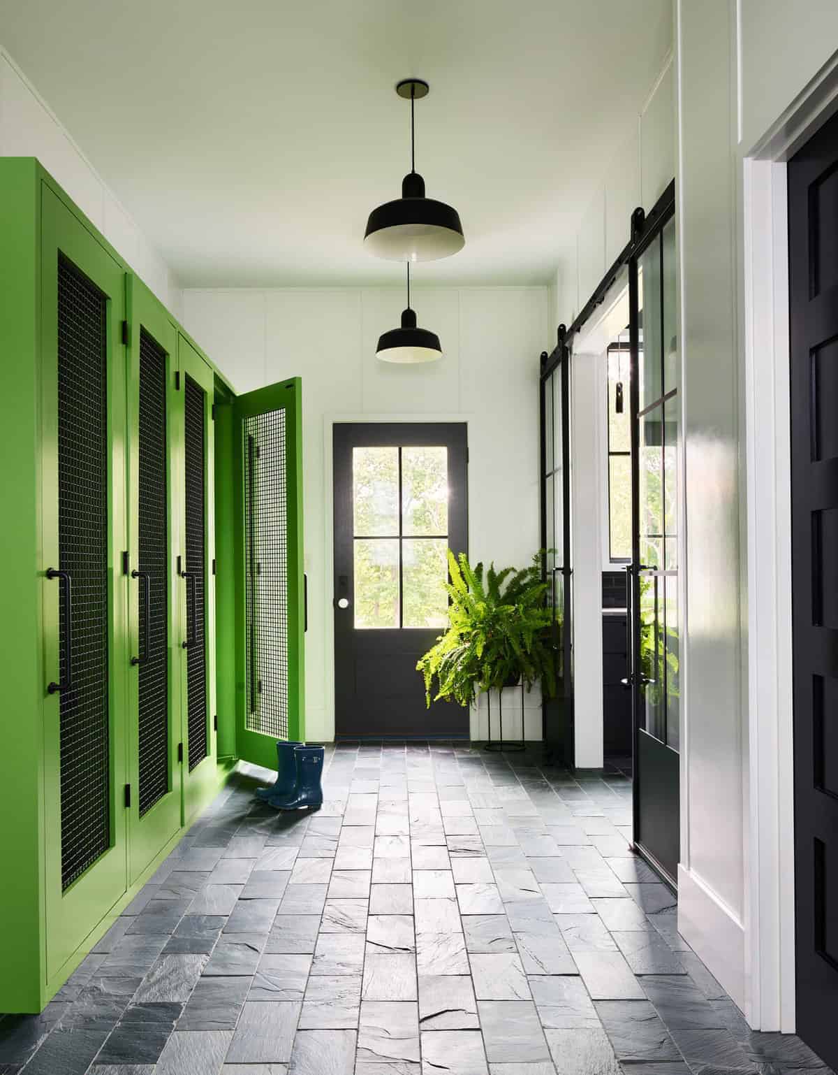 coastal modern farmhouse mudroom entry