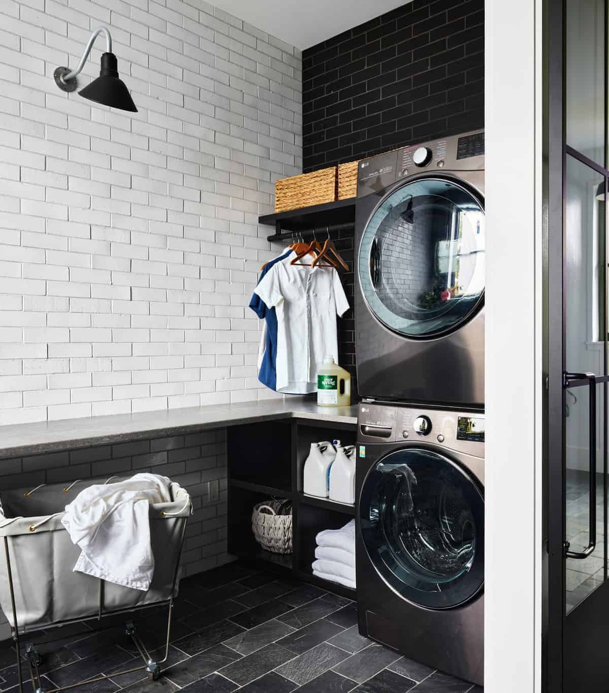 coastal modern farmhouse laundry room