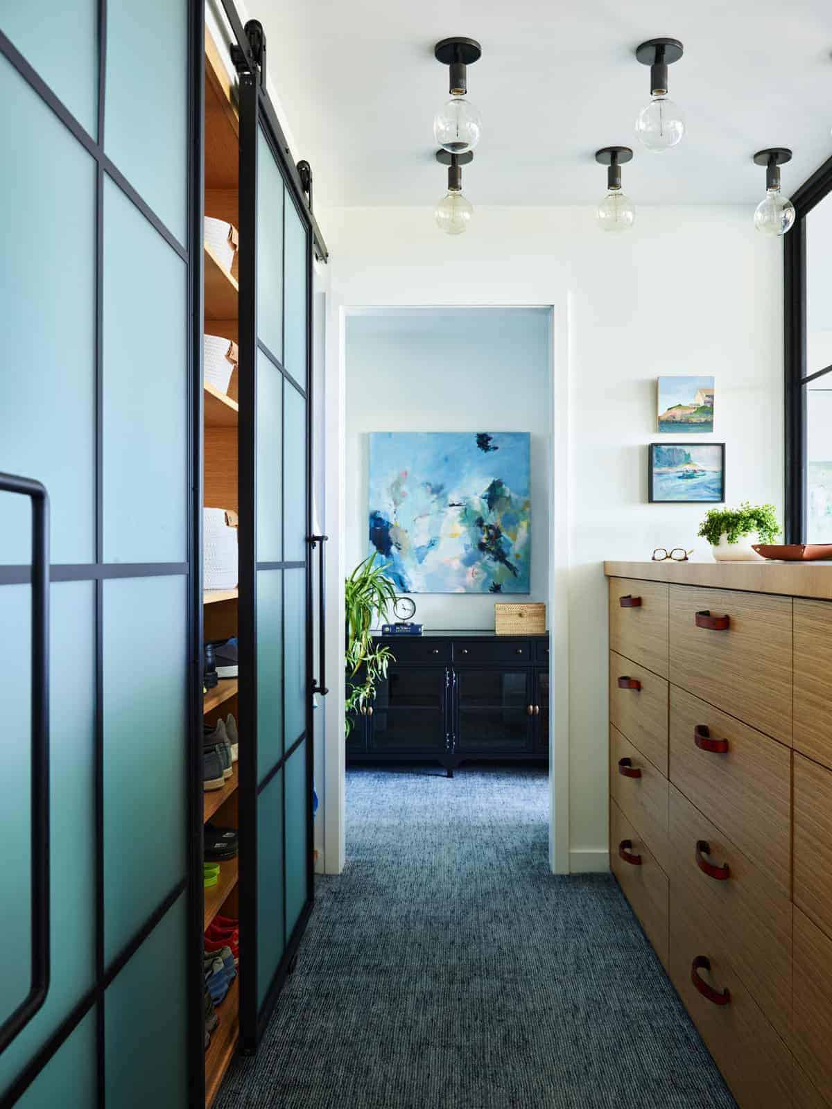 coastal modern farmhouse walk-in closet
