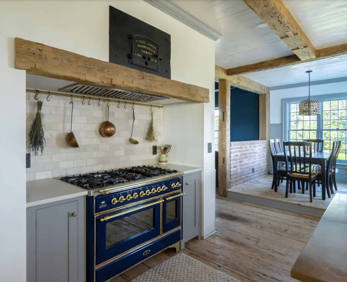 farmhouse style kitchen range wall