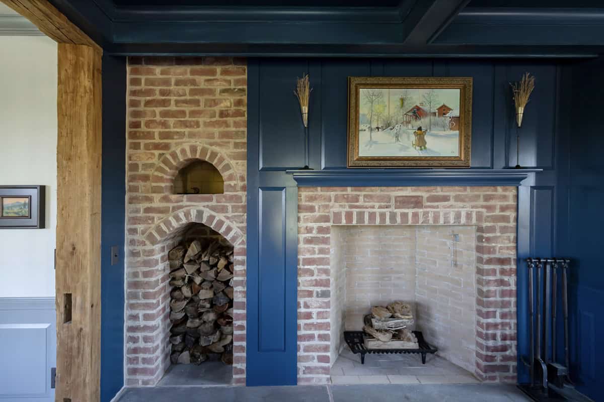 farmhouse style living room fireplace