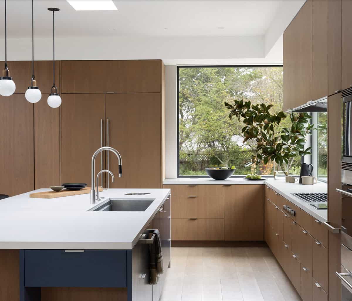 contemporary kitchen with a large island