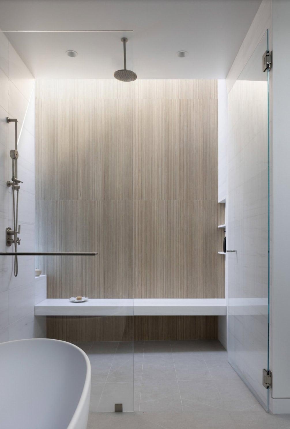 contemporary bathroom with a glass shower