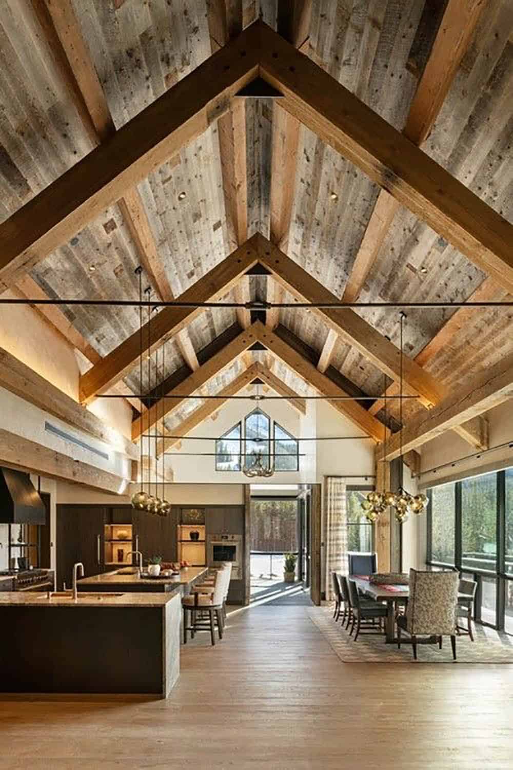 contemporary mountain house great room