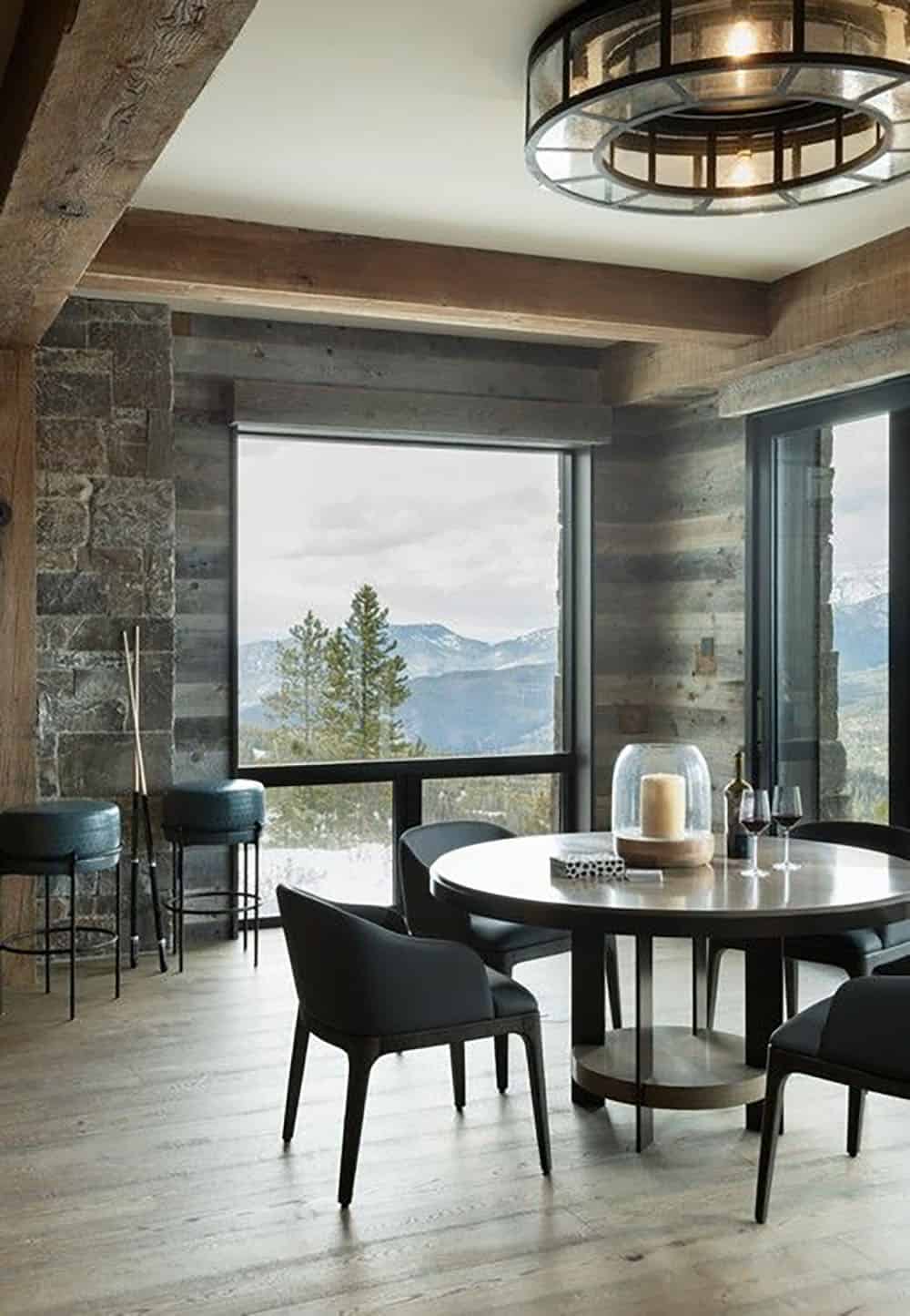 contemporary mountain house wine tasting room