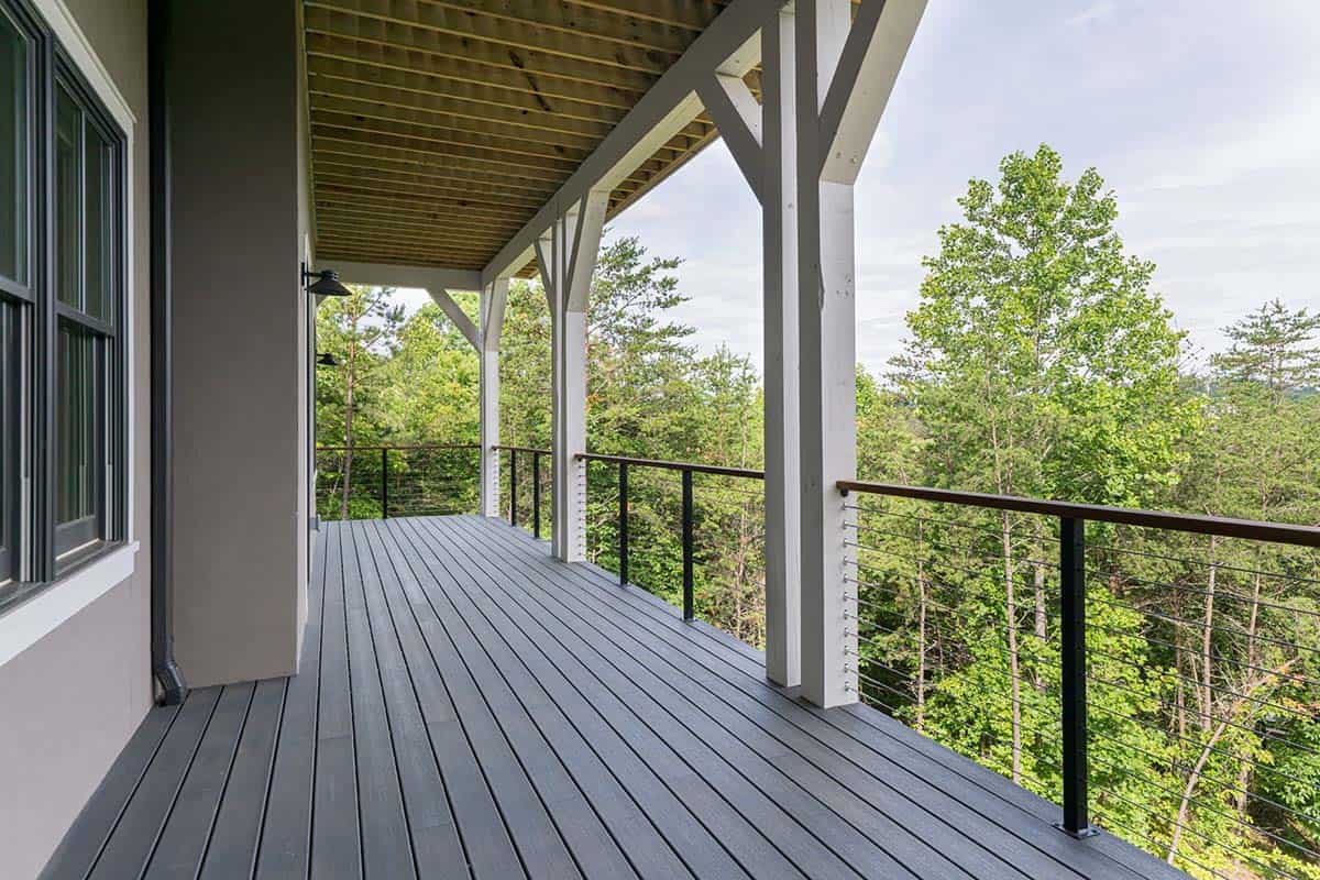 contemporary covered deck