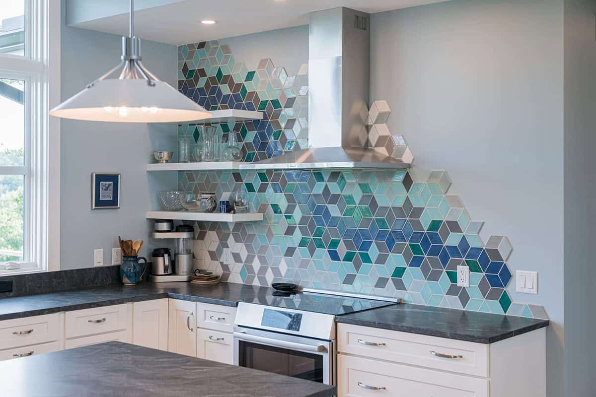 contemporary kitchen backsplash detail