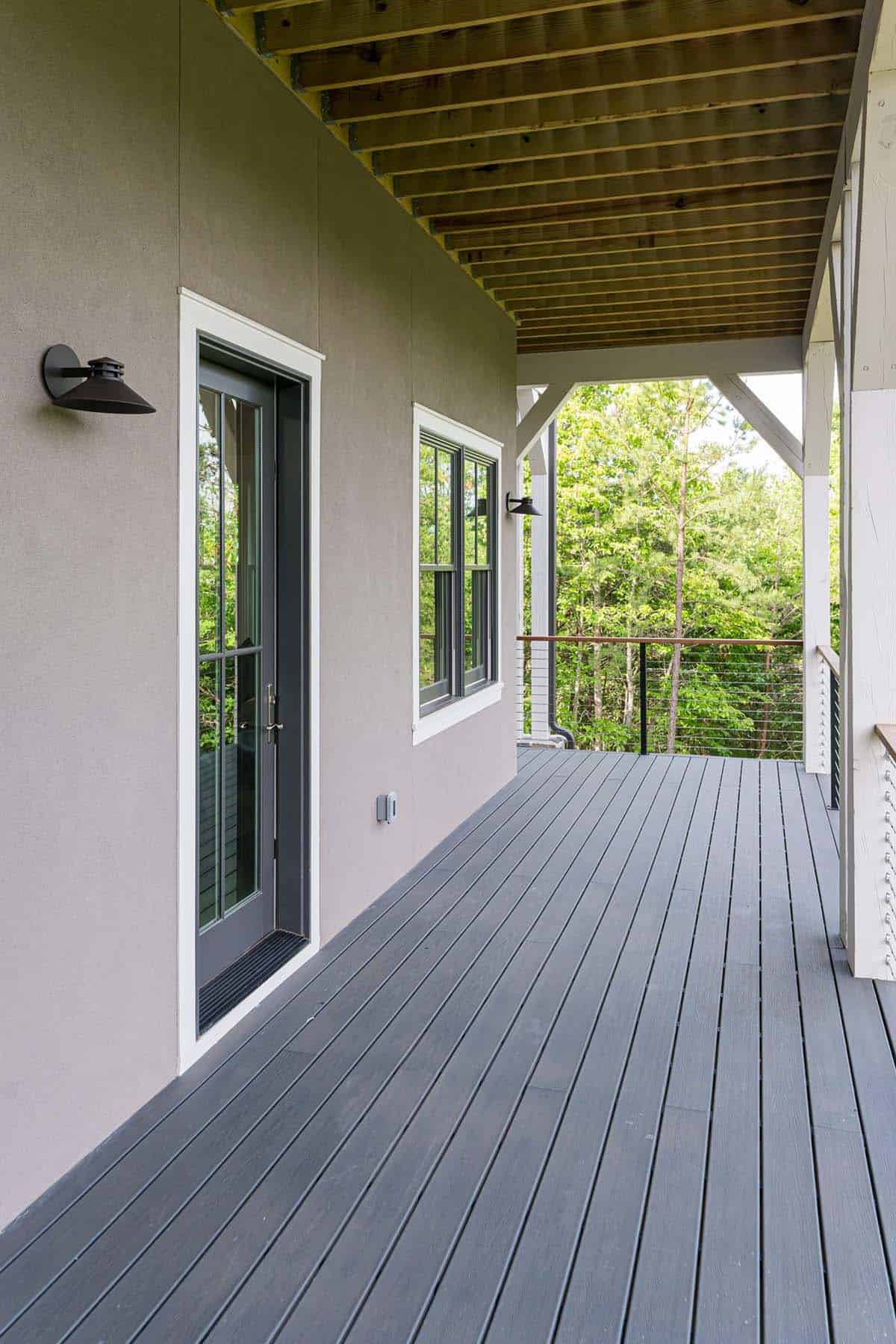 contemporary covered deck