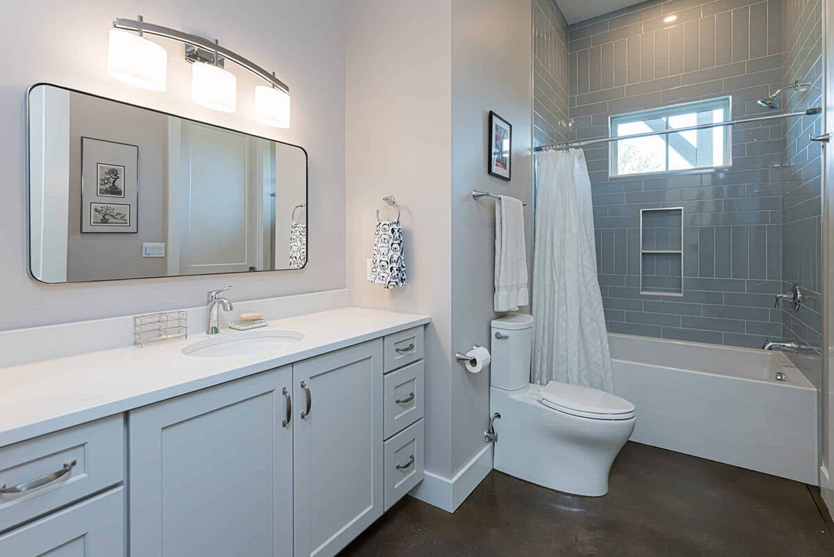 contemporary guest bathroom