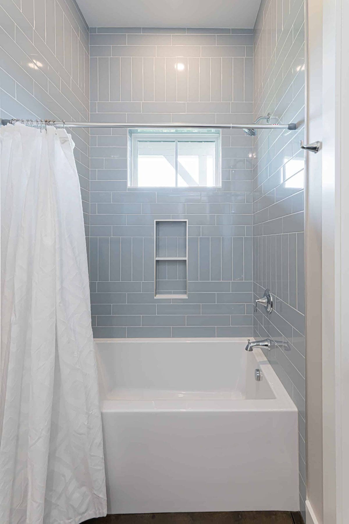 contemporary guest bathroom shower