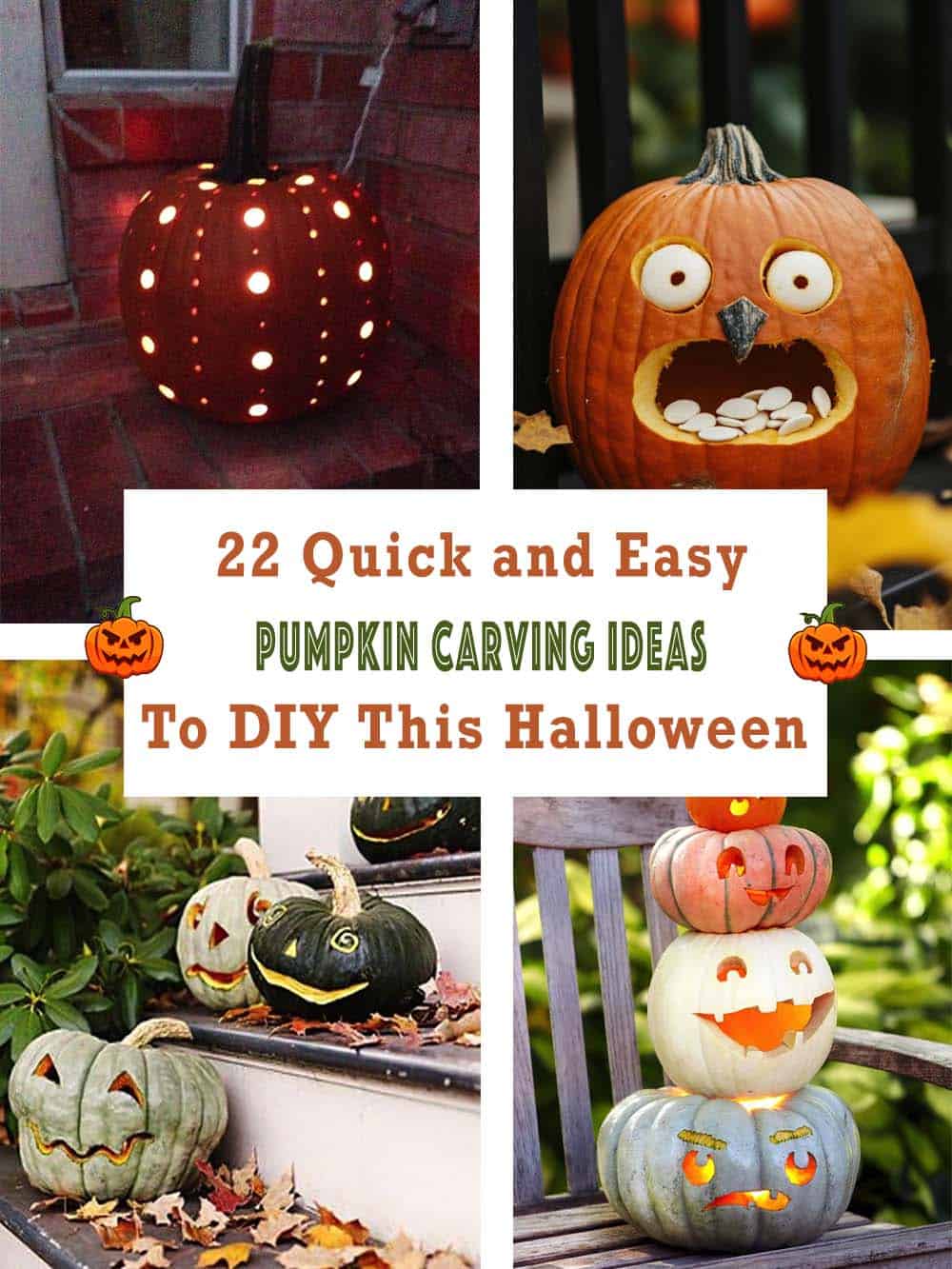 easy pumpkin carving ideas DIY Halloween