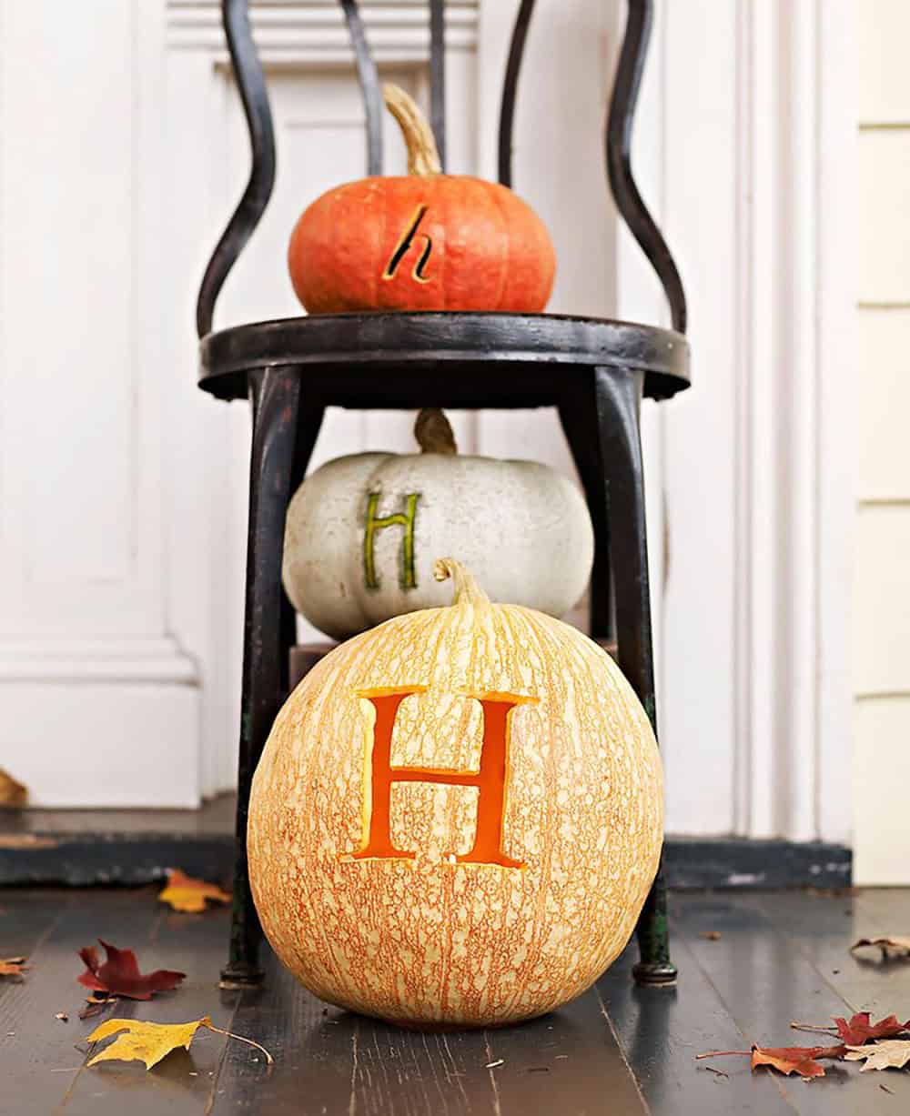 Monogrammed Pumpkins for halloween