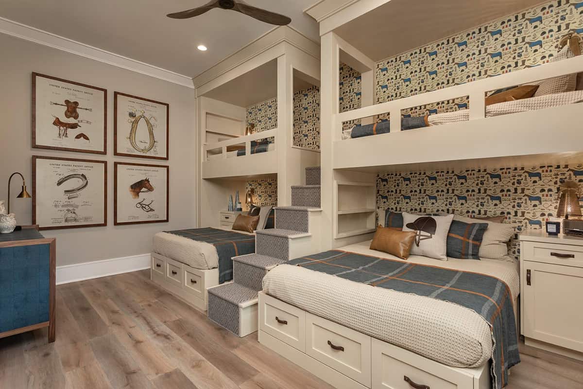 contemporary kids bunk bedroom