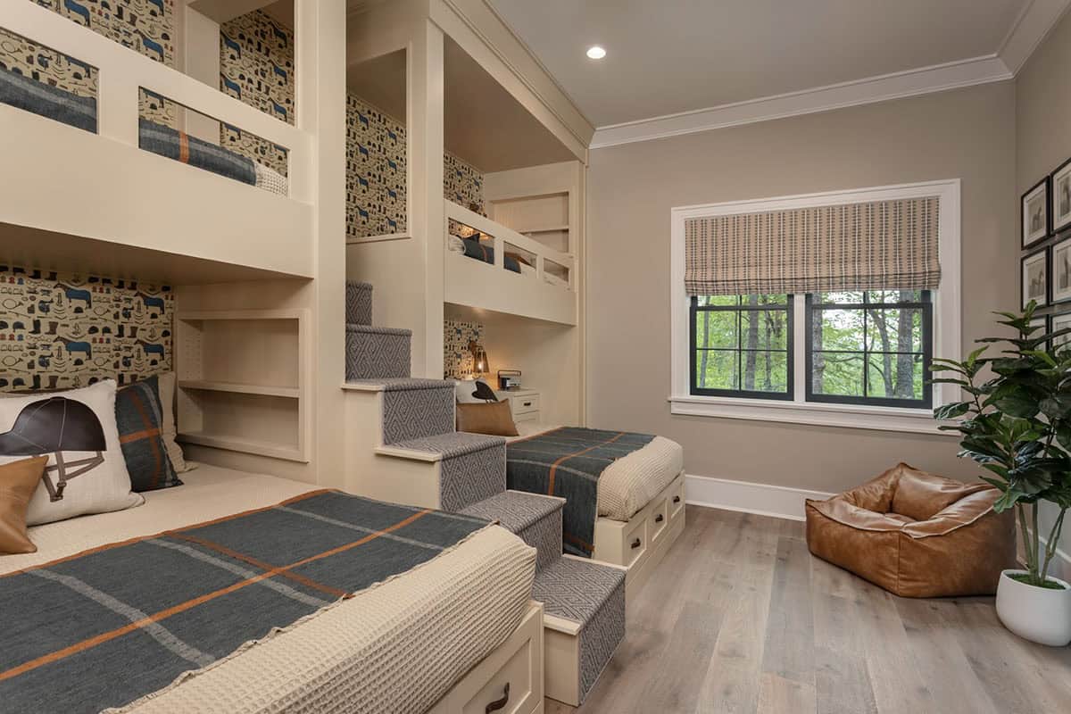 contemporary kids bunk bedroom