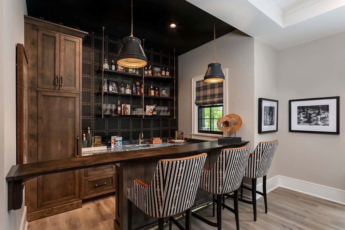 contemporary home bar