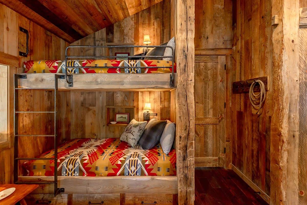 modern rustic bunk bedroom