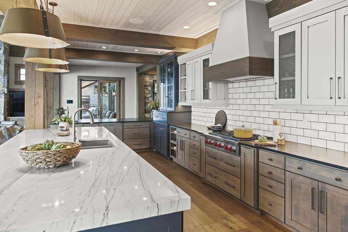 contemporary kitchen range wall