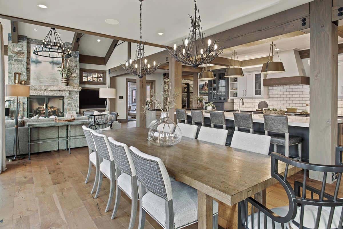 contemporary dining room looking towards the living room