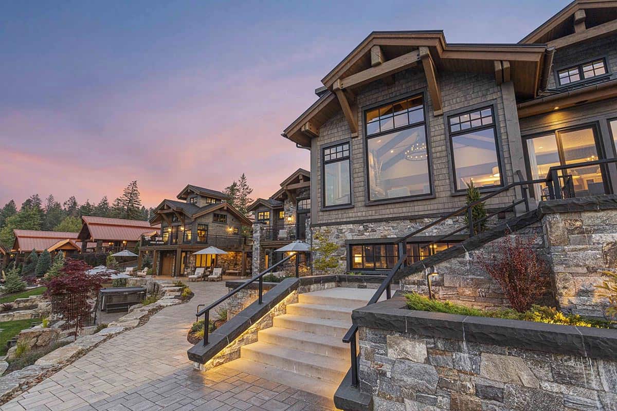 contemporary lake house exterior