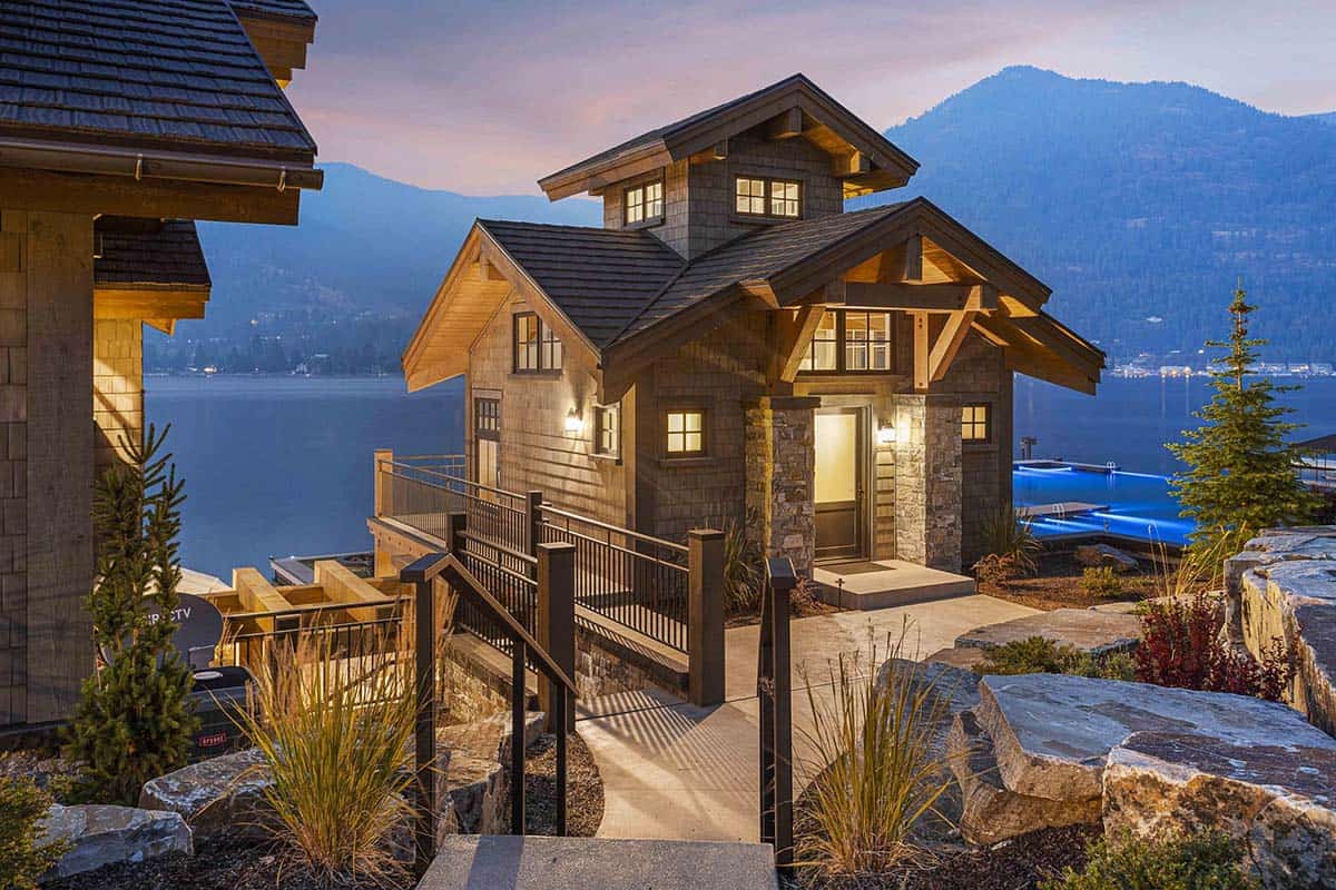 contemporary lake house exterior