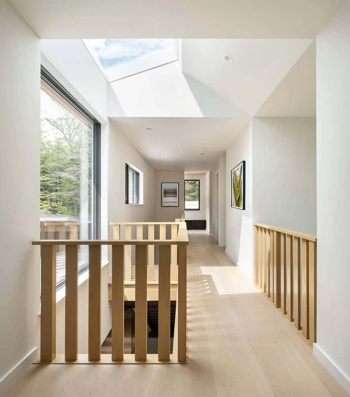 contemporary upstairs hallway