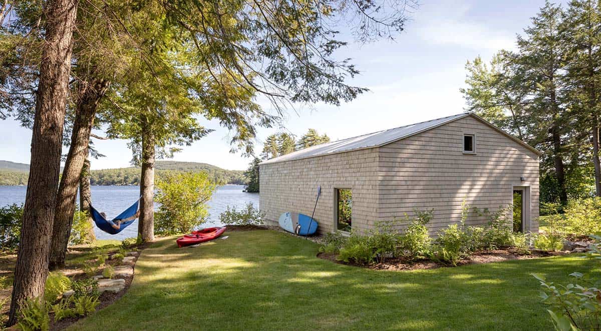 contemporary boat house exterior