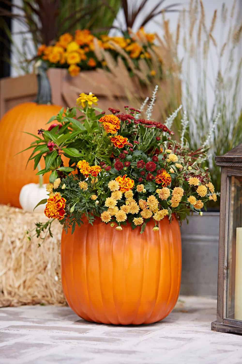 faux pumpkin planter
