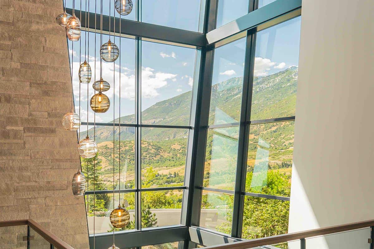 modern staircase window wall