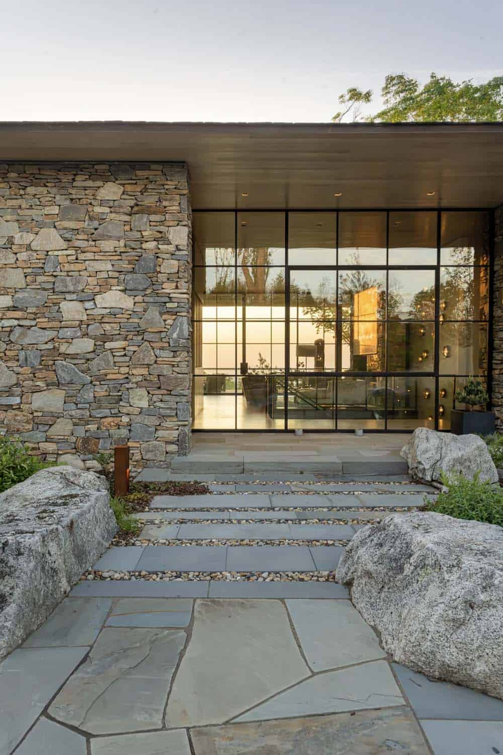 modern home exterior walkway