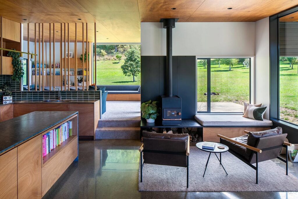 This midcentury modern inspired home celebrates nature in New Zealand