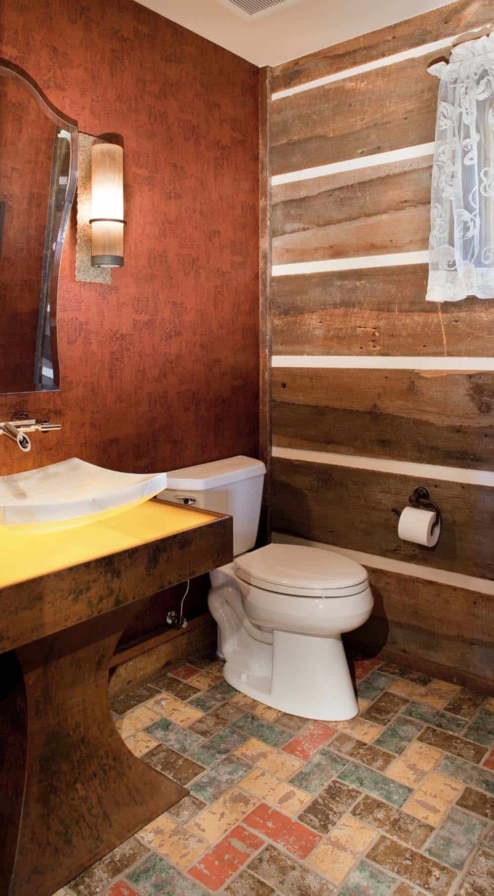 rustic powder room