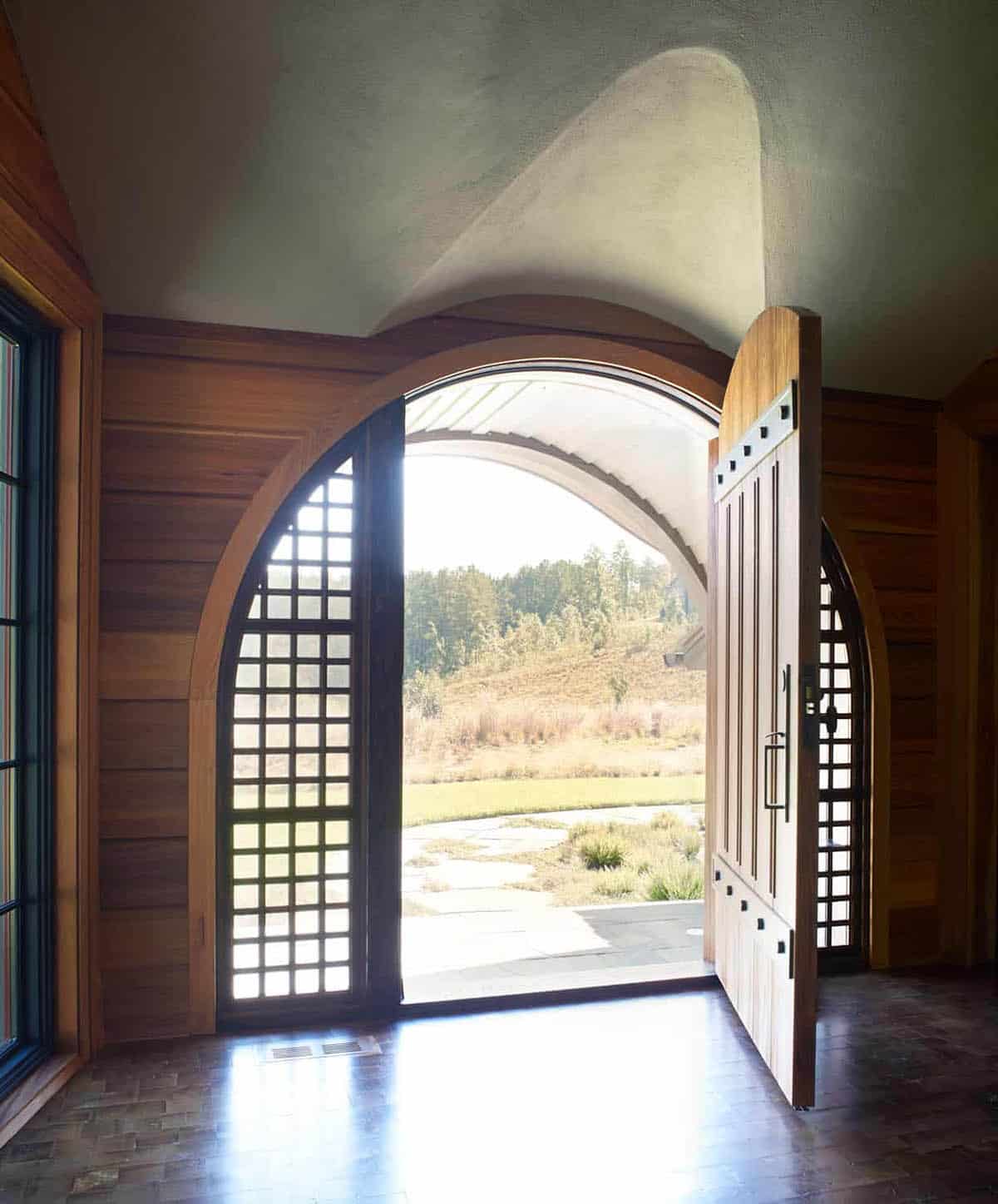 modern cottage style lake house entry