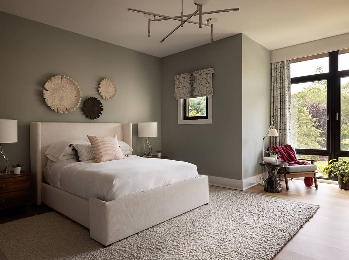 guest bedroom with soft modern interior