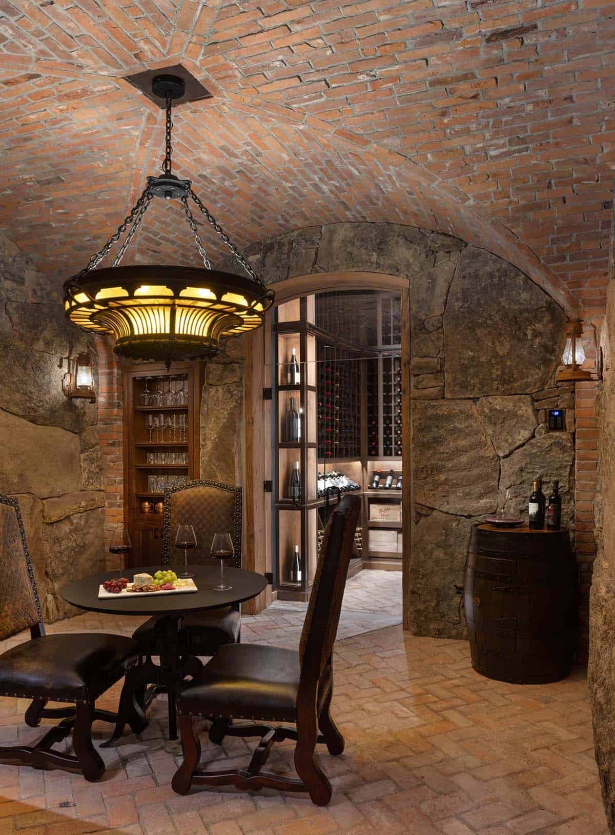 modern rustic wine cellar