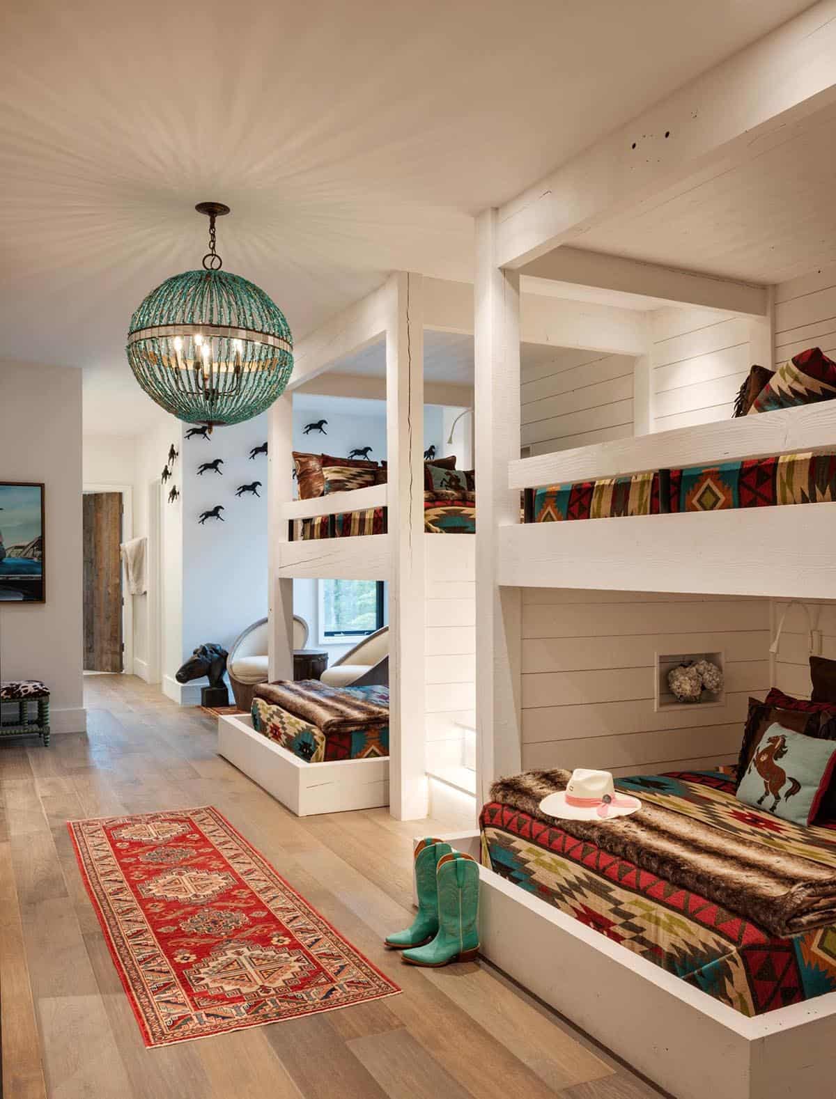 modern rustic bunk bedroom