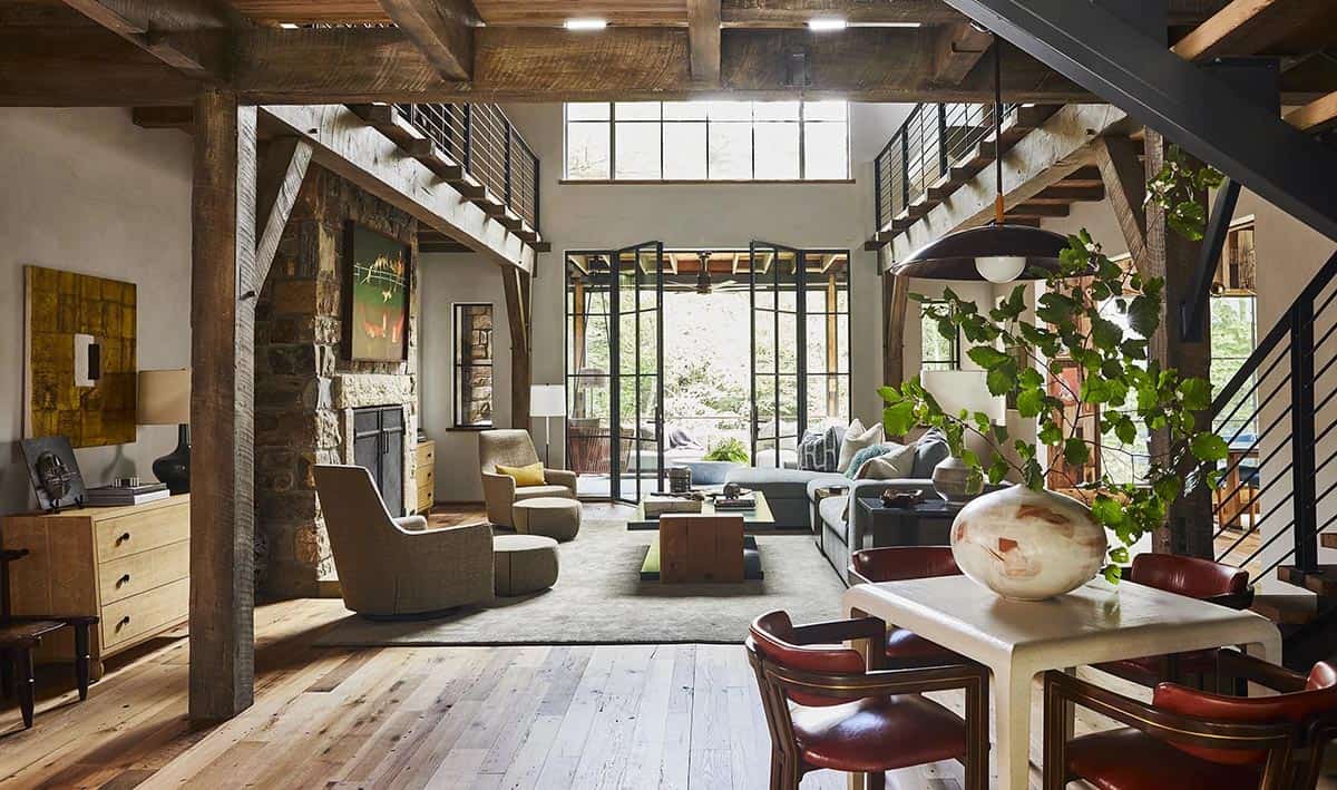 modern rustic great room