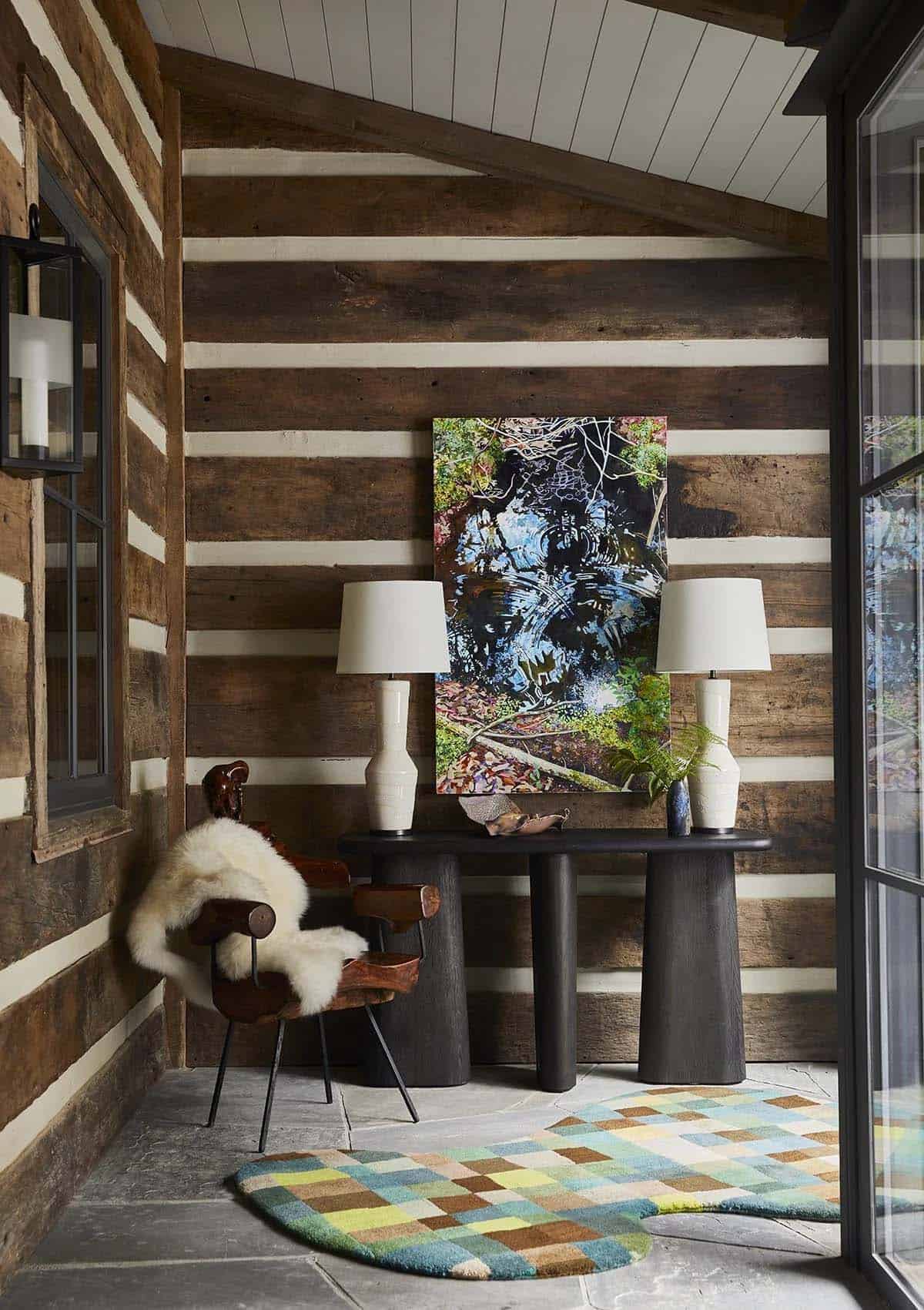 modern rustic enclosed entryway