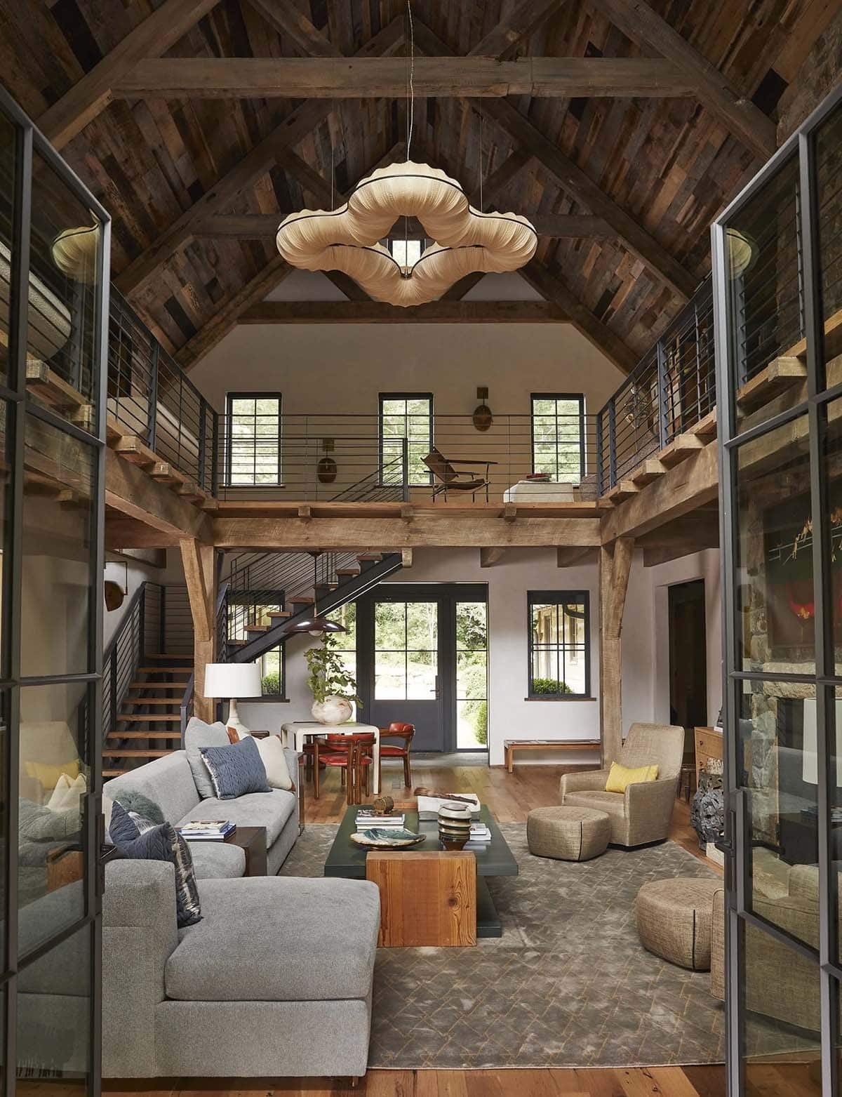 modern rustic great room