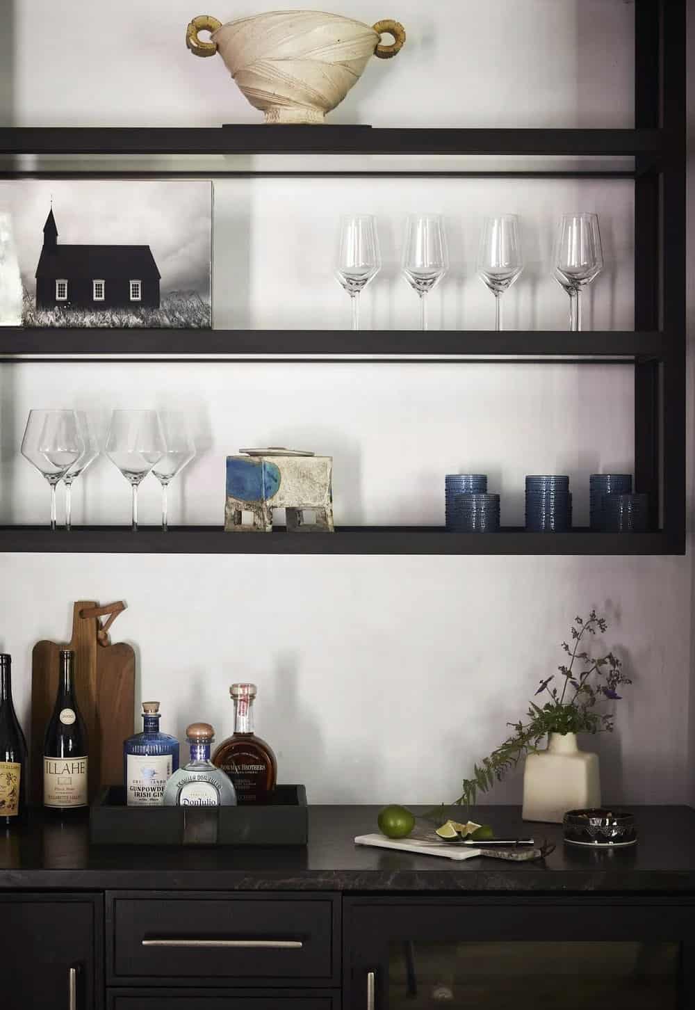 modern rustic home bar