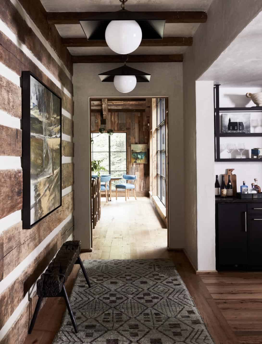 modern rustic hallway