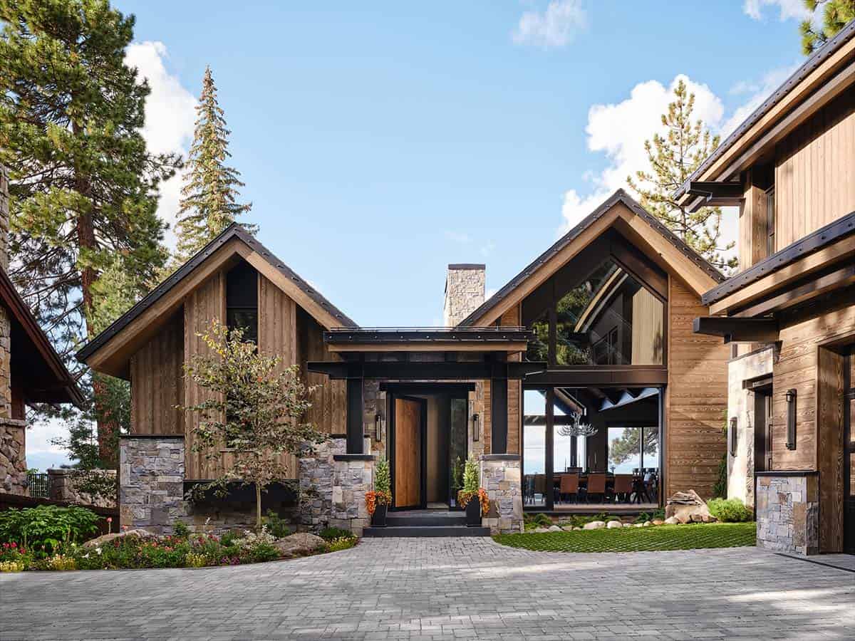 mountain modern lake house exterior