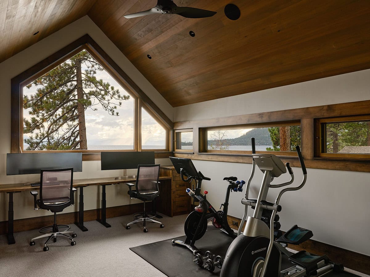 mountain modern home office and gym